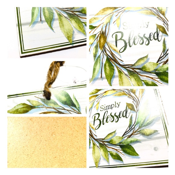 Simply Blessed Wreath Sign. Shabby Chic Wall Decor - Picture 3 of 5